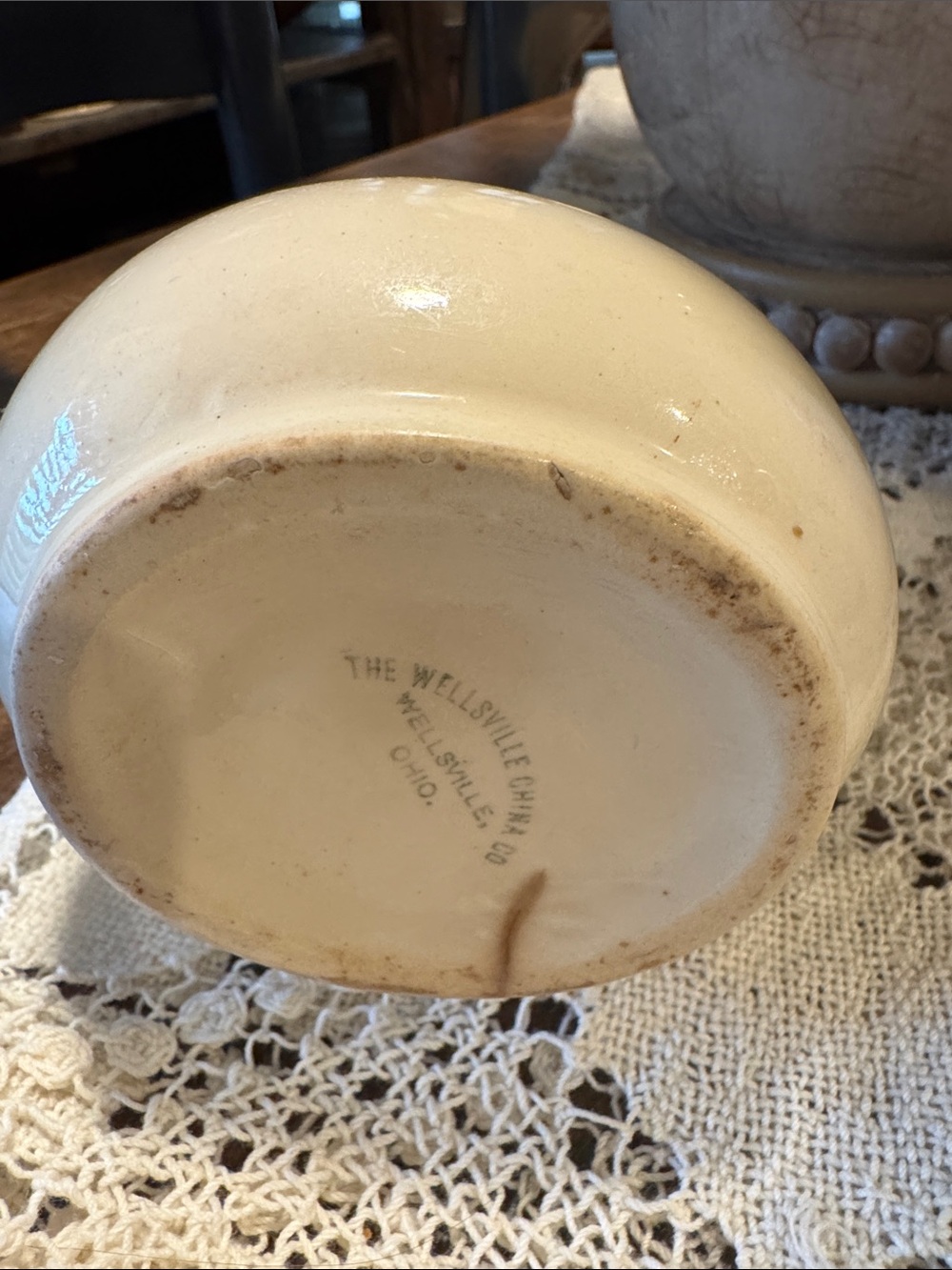 Vintage stained Wellsville China Bluebird Pitcher/Creamer - Picture 6 of 8